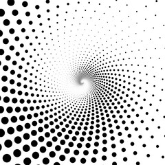 Black dot circle halftone on the white background. Vector illustration.