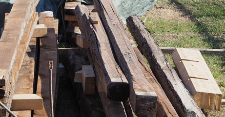 wooden logs and beams