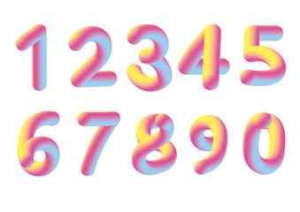 Colorful three-dimensional numerals illustration.