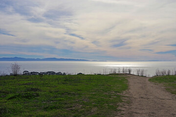 Santa Cruz Island seen from Santa Barbara, California, on a winter day