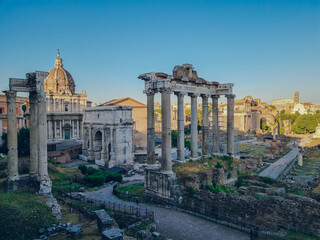 Obraz na płótnie Canvas View to the Roman Forum from the Palatine Hill, Rome, Lazio, Italy, Italy 