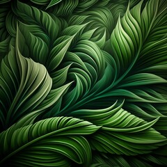 Pattern of Green Leaves