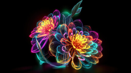 neon flowers