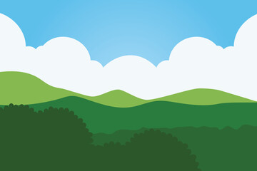Illustration of summer landscape background design vector