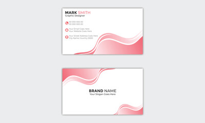Creative and Professional  Business Card Design Template Double-sided Horizontal Name card Simple and Clean Visiting Card Vector illustration Colorful Gradient Business Card