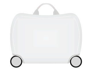 White suitcase.  front view. vector illustration