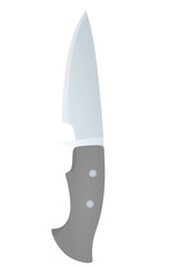 Grey bowie knife. vector illustration