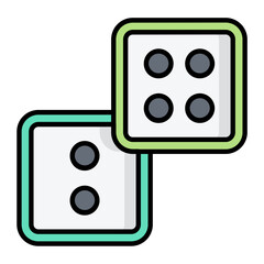 Dices Line Color Icon