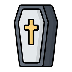 Coffin Line Color Icon