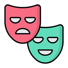 Emotions Line Color Icon