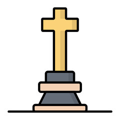 Grave Line Color Icon