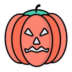 Pumpkin Line Color Icon