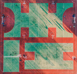 school playground with children playing on it