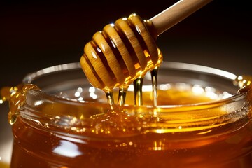 Delicious royal jelly honey - AI Generated - obrazy, fototapety, plakaty