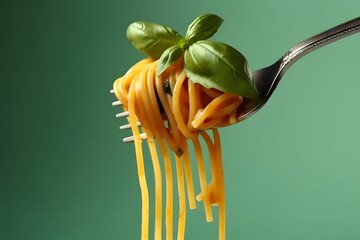 spaghetti with basil