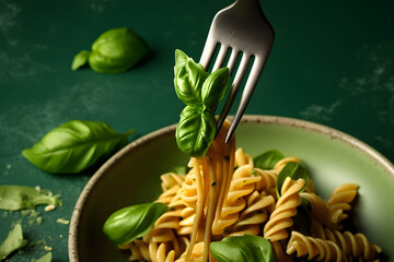 pasta with pesto sauce