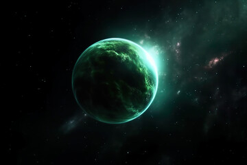 Obraz na płótnie Canvas Green planet (generative AI)