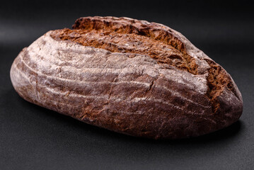 Delicious fresh brown sourdough bread with grains
