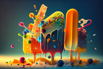 Popsicles drip and melt in the sweltering heat, as kids race to savor their sweet, sticky flavors before they're gone