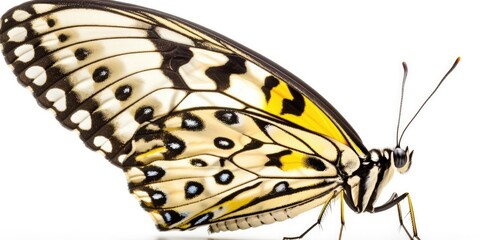 Fototapeta na wymiar Close up of butterfly, isolated on white background, Generative AI
