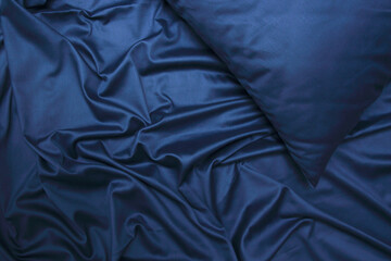 dark blue satin bed linen