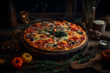 pizza with mushrooms