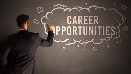 businessman drawing a cloud with inscription