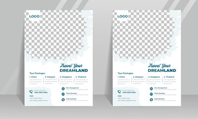 Travel flyer template. A4 simple and creative layout.