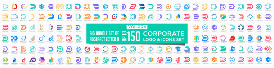 abstract letter D logo icon set. design for business of luxury, elegant, simple.