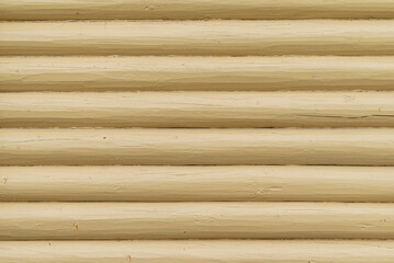 Beige painted wall of a log cabin.