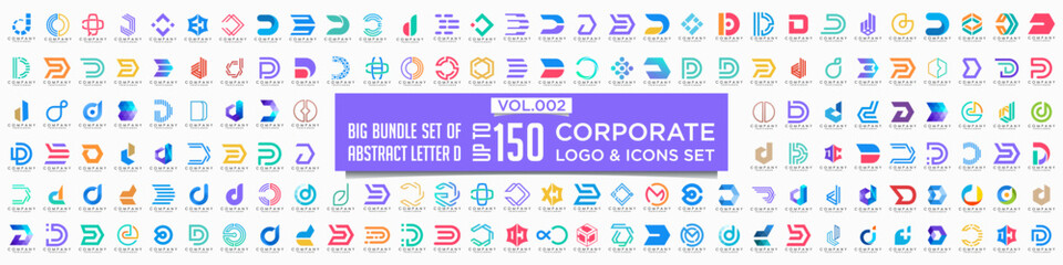 abstract letter D logo icon set. design for business of luxury, elegant, simple.