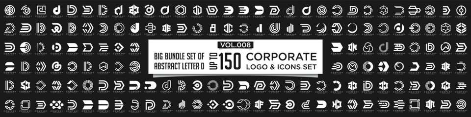 abstract letter D logo icon set. design for business of luxury, elegant, simple.