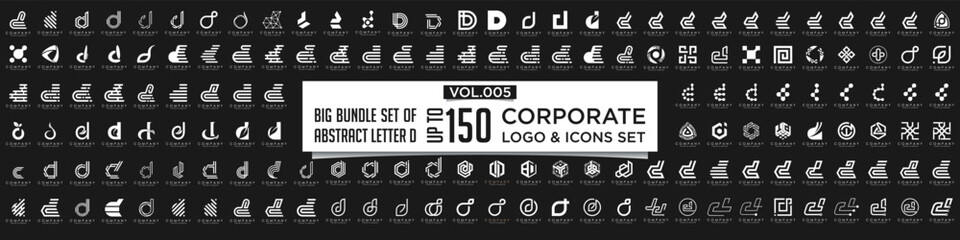 abstract letter D logo icon set. design for business of luxury, elegant, simple.