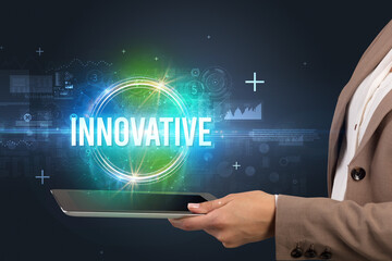 Close-up of a touchscreen, new tech concept