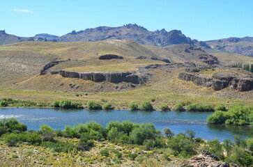 Fototapeta na wymiar landscape with river, patagonia