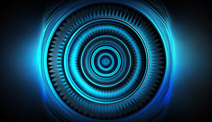 Radiant Blue Frequencies on Dark Background, Abstract Artwork