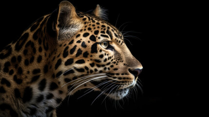 Obraz na płótnie Canvas portrait of a leopard in africa. Generative AI