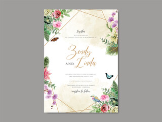 romantic floral wedding invitation card