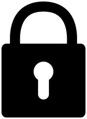 Lock icon silhouette. Padlock illustration.
