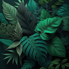 Background with Green Leaves