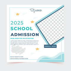 creative school admission banner design in 2025, school admission banner design, social media post design, webinar banner design