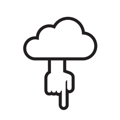 god's hand pointing down from the cloud, download icon