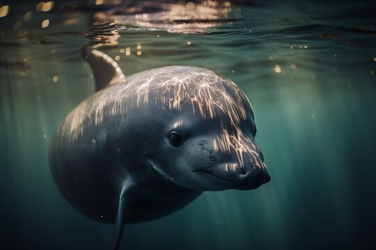 Photograph of a Vaquita in the water