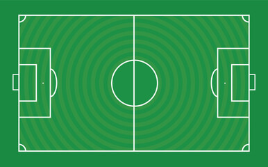 Soccer field top view. Vector illustration.