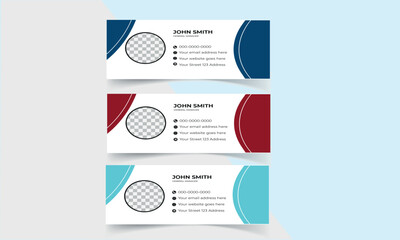 Email signature card template in horizontal design