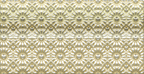 Golden 3D decorative floral pattern