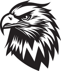 Obraz premium black and white drawing of an eagle. logo for anything