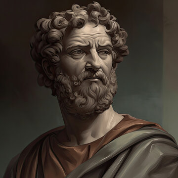 Marcus Aurelius Portrait - Roman Emperor Philosopher - Generative AI