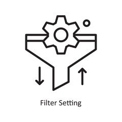 Filter Setting Vector Outline Icon Design illustration. Data Symbol on White background EPS 10 File