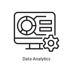 Data Analytics Vector Outline Icon Design illustration. Data Symbol on White background EPS 10 File